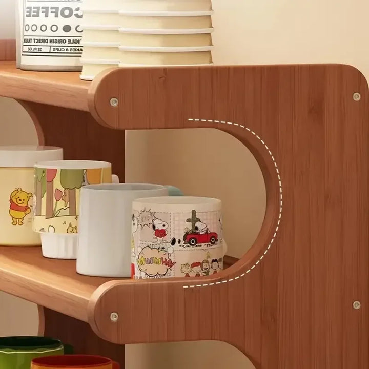 Scaffale Portaoggetti da Scrivania Multilivello in Bambù Zanrawa